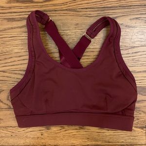Fabletics Maroon Belle High Impact Sports Bra